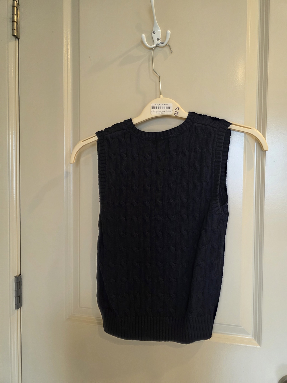 Polo by Ralph Lauren Navy Cable Knit Sweater with Red Trim - Picture 2 of 4